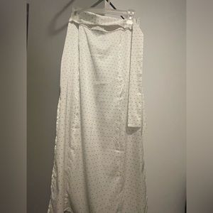 White maxi skirt.